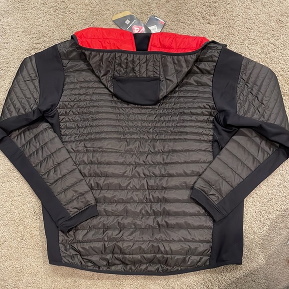 NWT Size Large Nike Dark Gray with Infrared lining, hooded compact down jacket - Picture 4 of 4